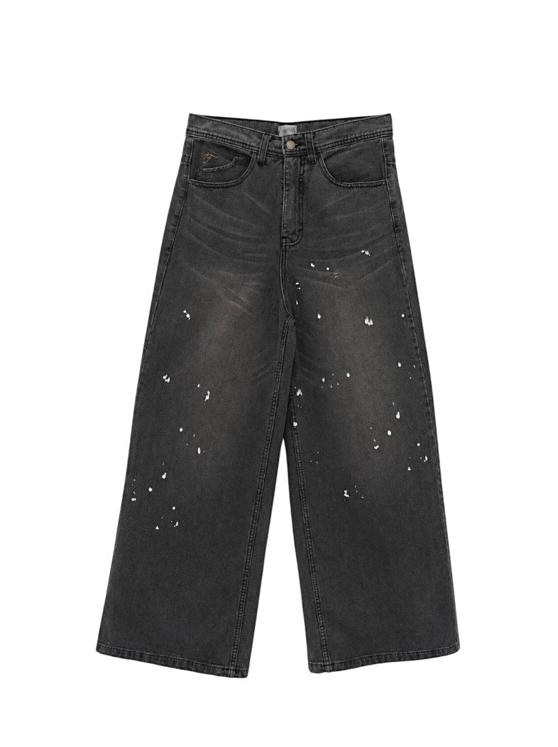 SPLATTER WIDE LEG DENIM