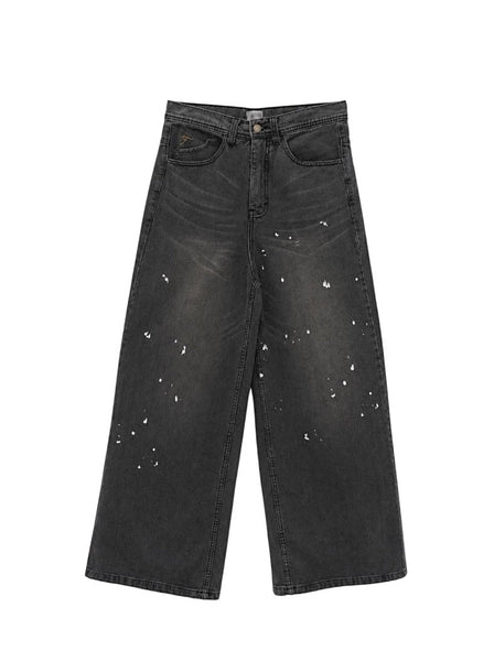SPLATTER WIDE LEG DENIM